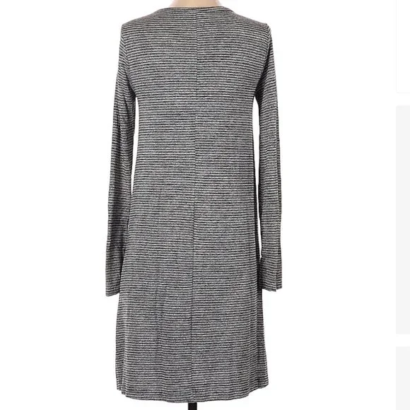 Gap long sleeve knit t-shirt dress black gray stripe XS extra small comfy - Picture 2 of 2
